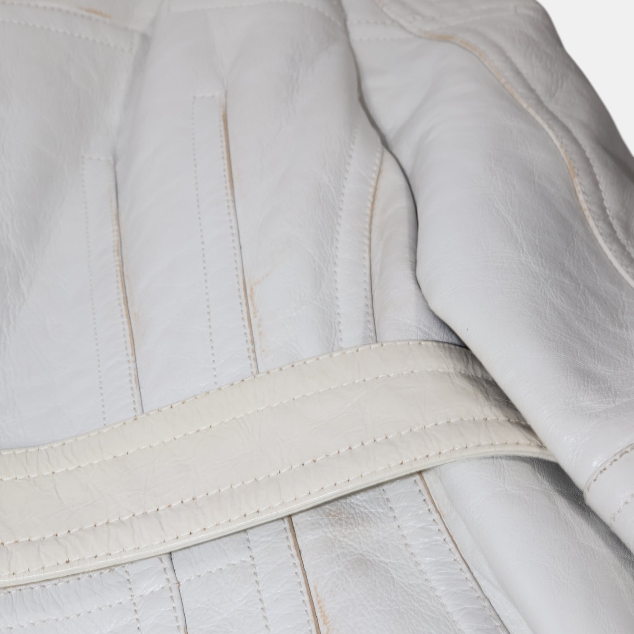 Balenciaga White Leather Corseted Jacket (F36) - Brand New - Balenciaga - from the ss17 to aw21 archives