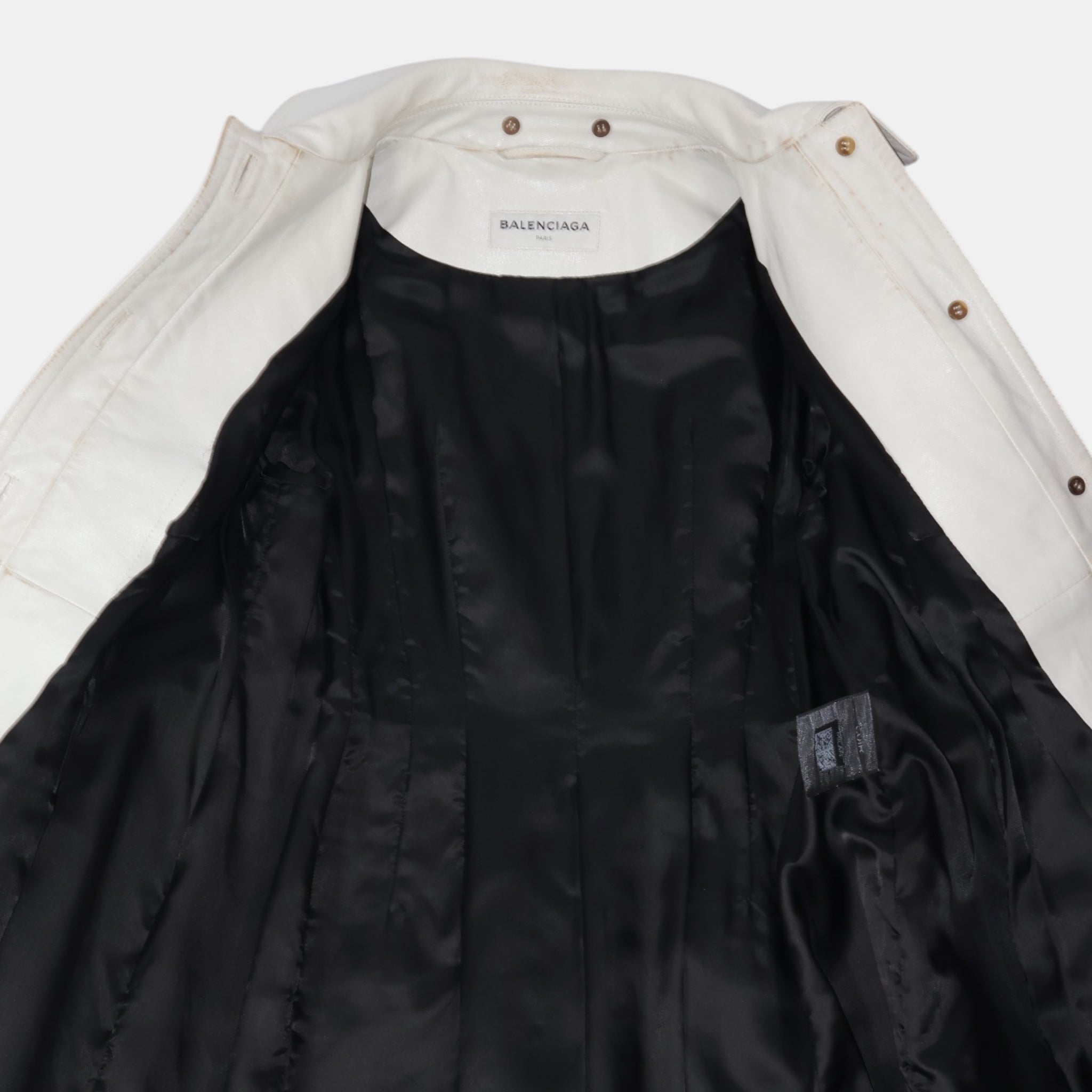 Balenciaga White Leather Corseted Jacket (F36) - Brand New - Balenciaga - from the ss17 to aw21 archives