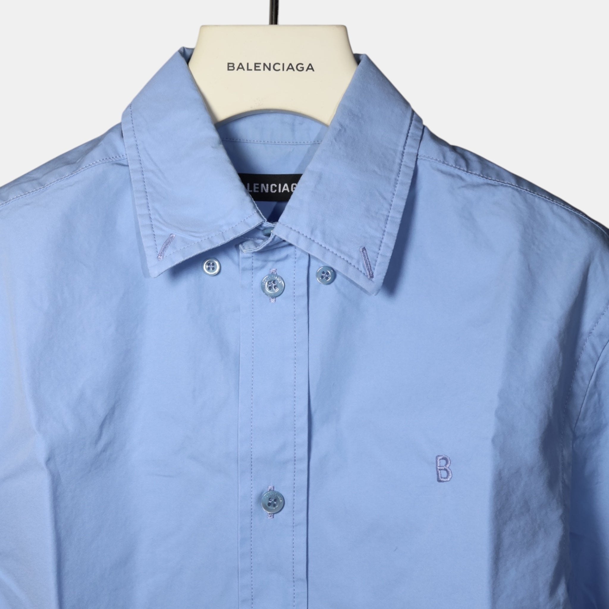 [Campaign] Balenciaga Blue Shrunk Shirt Washed Treatment (M37) - Brand New w/ Tags - Balenciaga - from the ss17 to aw21 archives