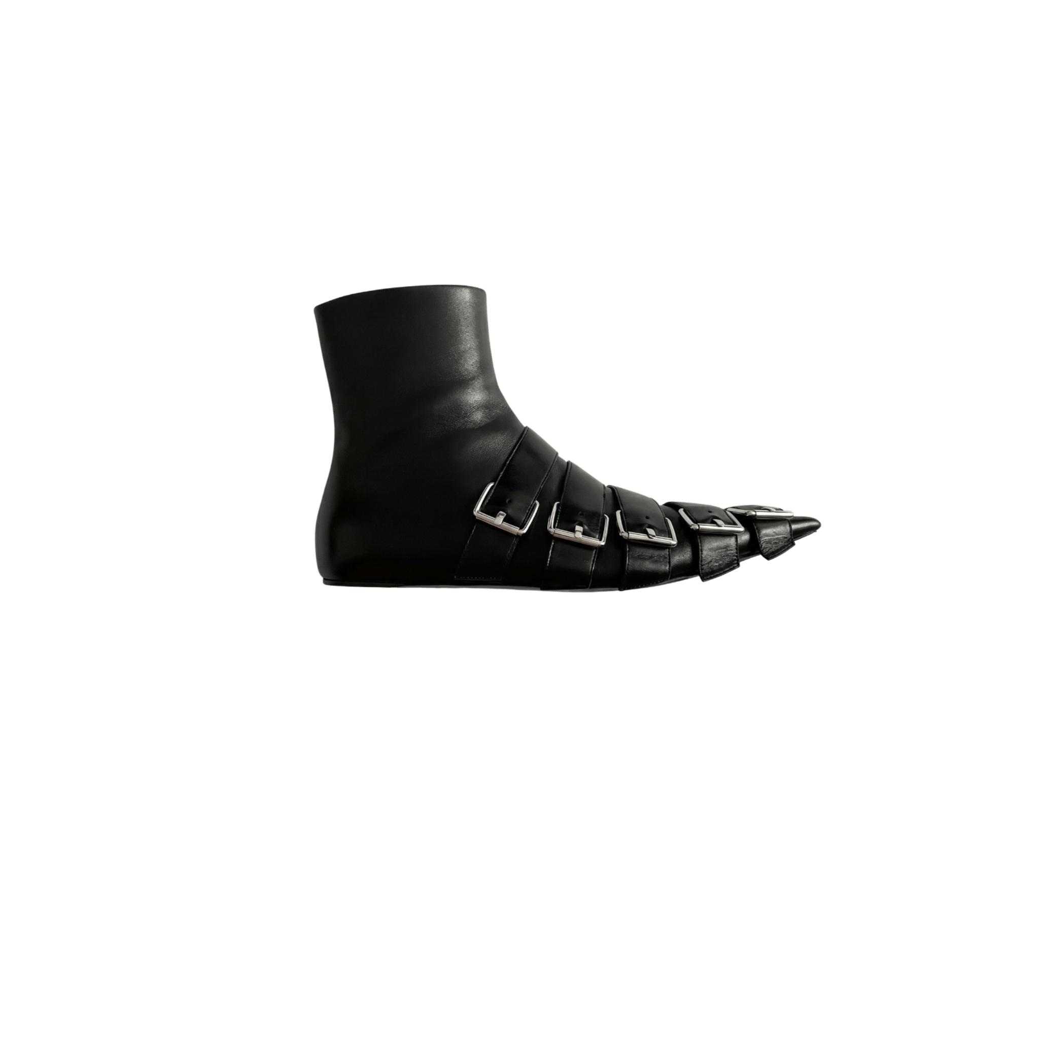 [Campaign] Balenciaga Fetish Pointy Buckles Soft Leather Boots (EU37) - Near Mint - Balenciaga - from the ss17 to aw21 archives