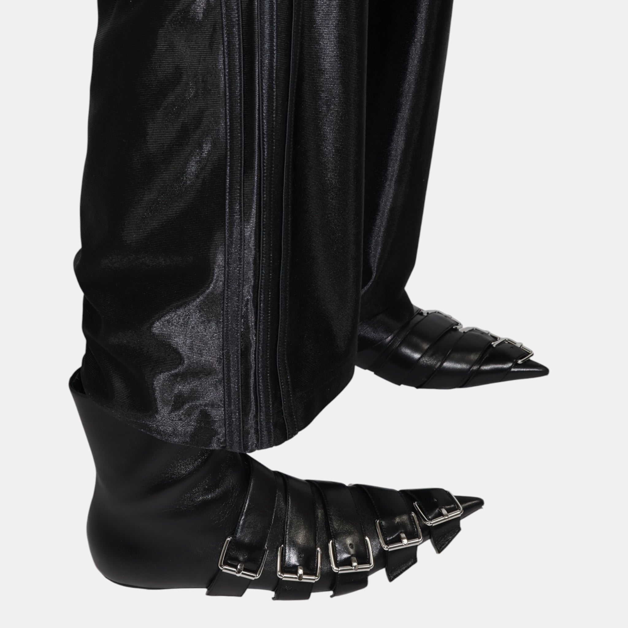 [Campaign] Balenciaga Fetish Pointy Buckles Soft Leather Boots (EU37) - Near Mint - Balenciaga - from the ss17 to aw21 archives