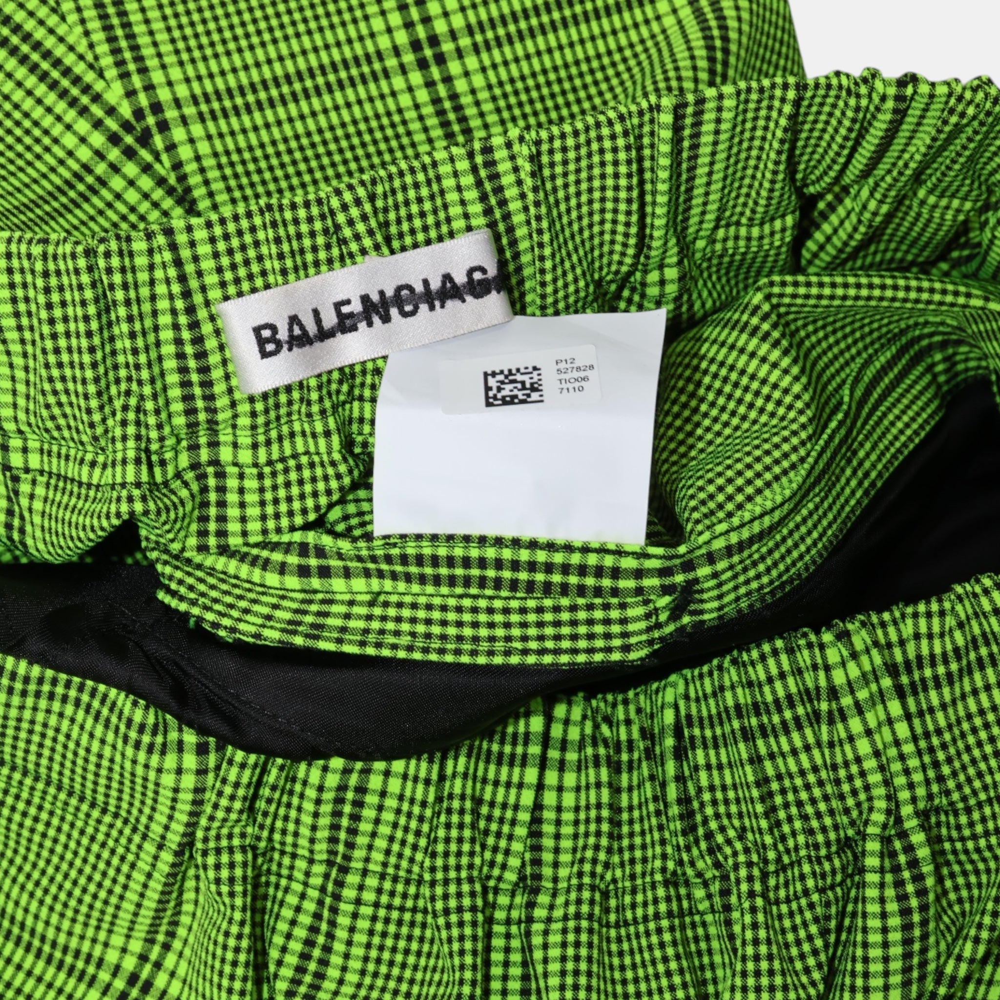 [Campaign] Balenciaga Lime Green Checked Trousers (M44) - Brand New - Balenciaga - from the ss17 to aw21 archives