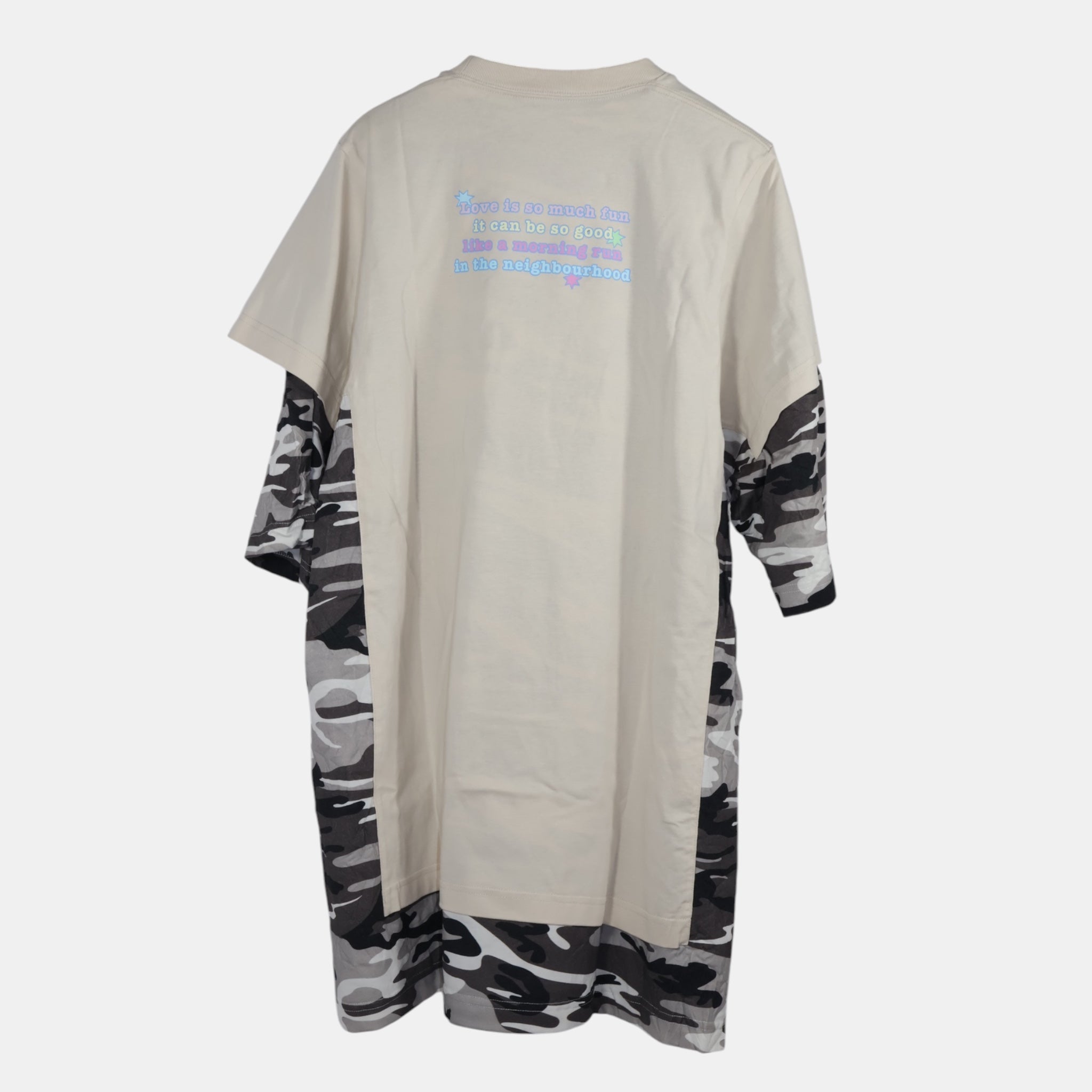 [Campaign] Balenciaga Love Bear Double Layer Camouflage T-shirt (XS) - New w/ Tags - Balenciaga - from the ss17 to aw21 archives