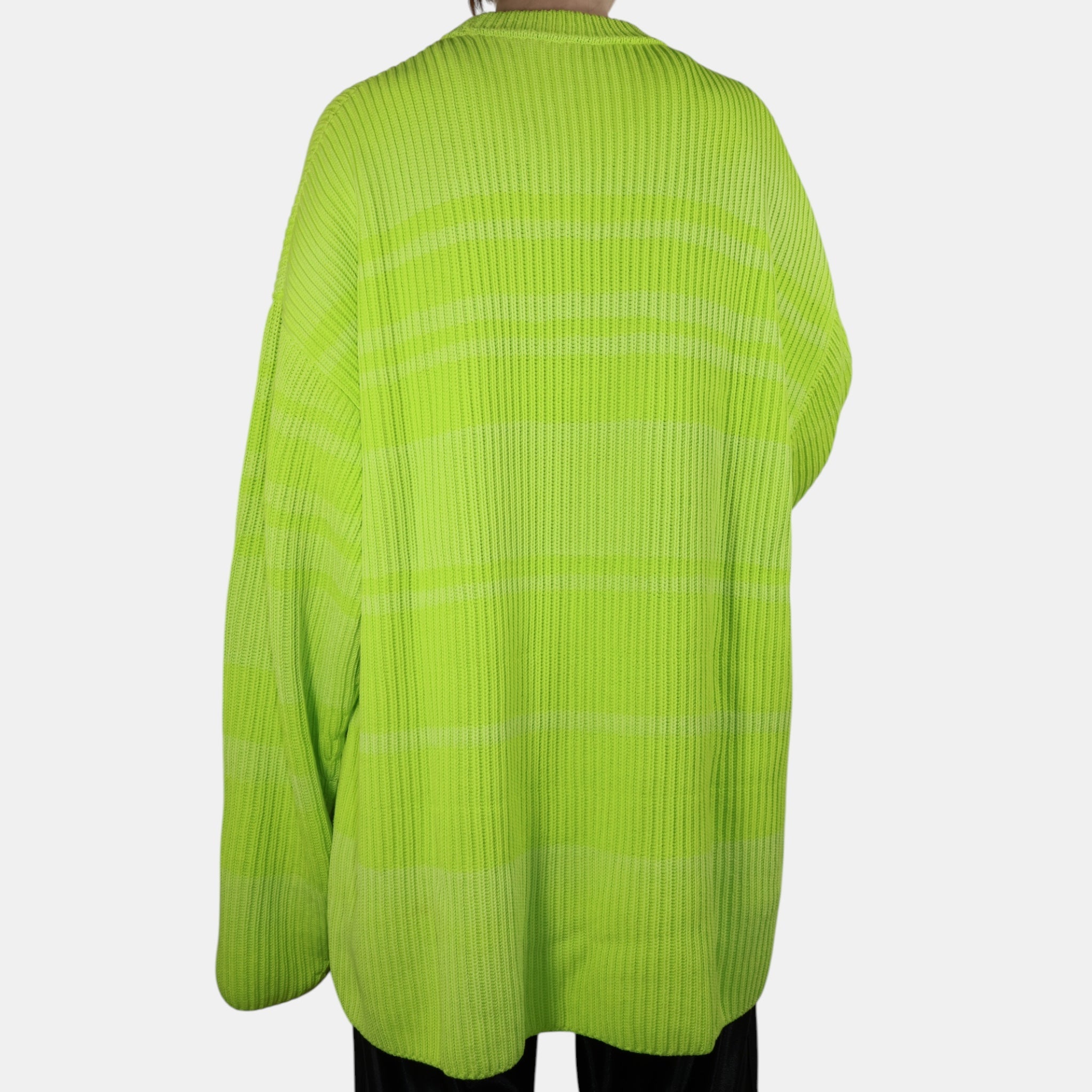 [Campaign] Balenciaga Over-dyed Stripy Knit Lime (XS) - Brand New w/ Tags - Balenciaga - from the ss17 to aw21 archives