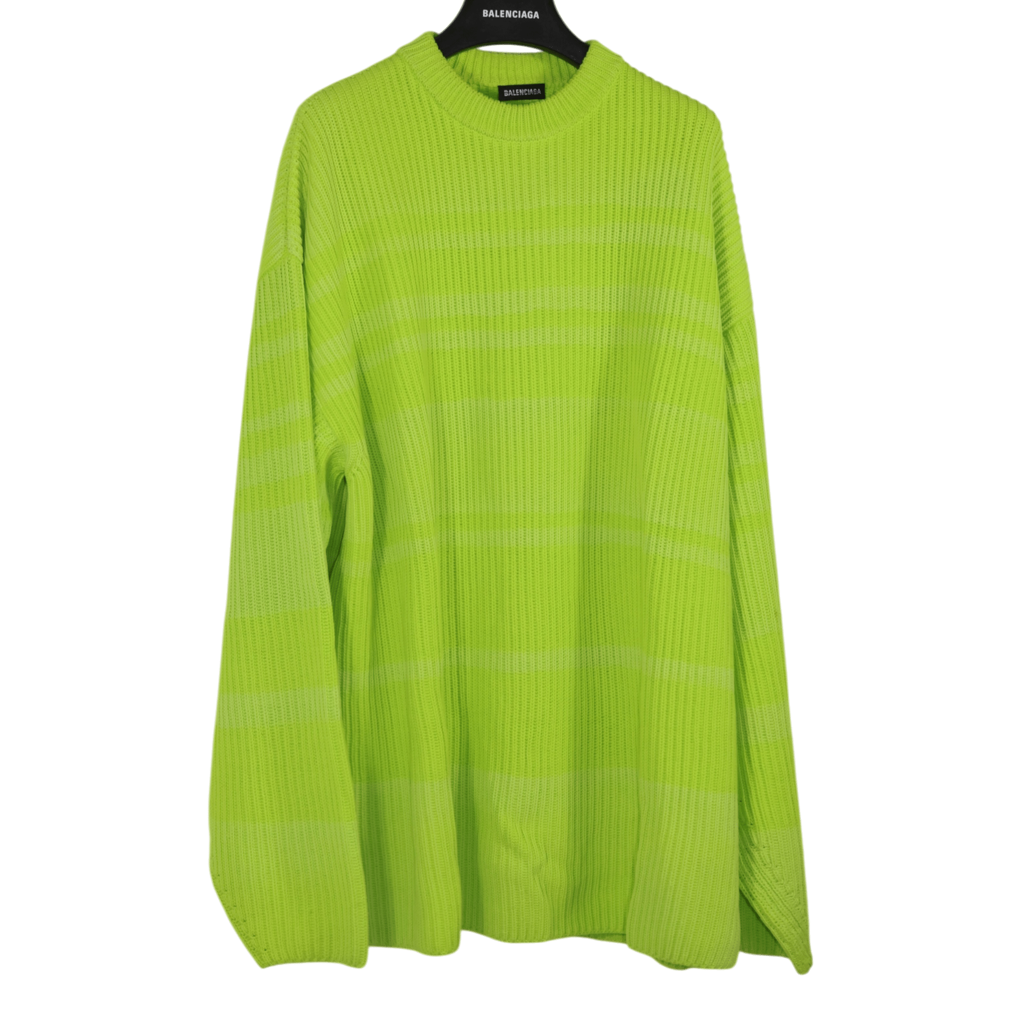 [Campaign] Balenciaga Over-dyed Stripy Knit Lime (XS) - Brand New w/ Tags - Balenciaga - from the ss17 to aw21 archives
