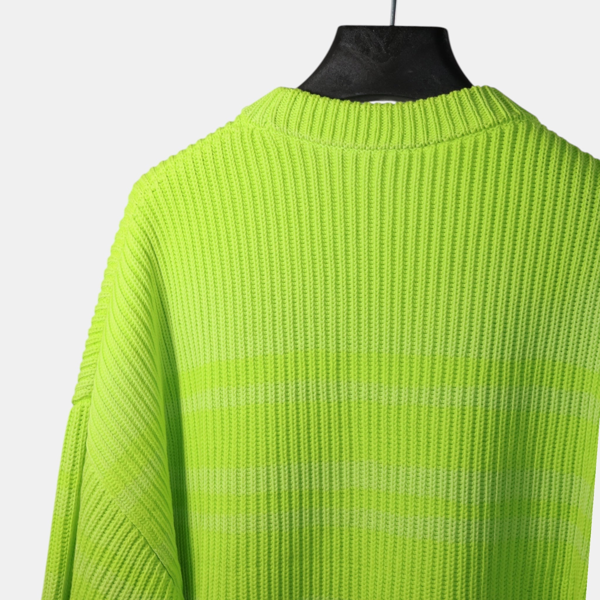 [Campaign] Balenciaga Over-dyed Stripy Knit Lime (XS) - Brand New w/ Tags - Balenciaga - from the ss17 to aw21 archives