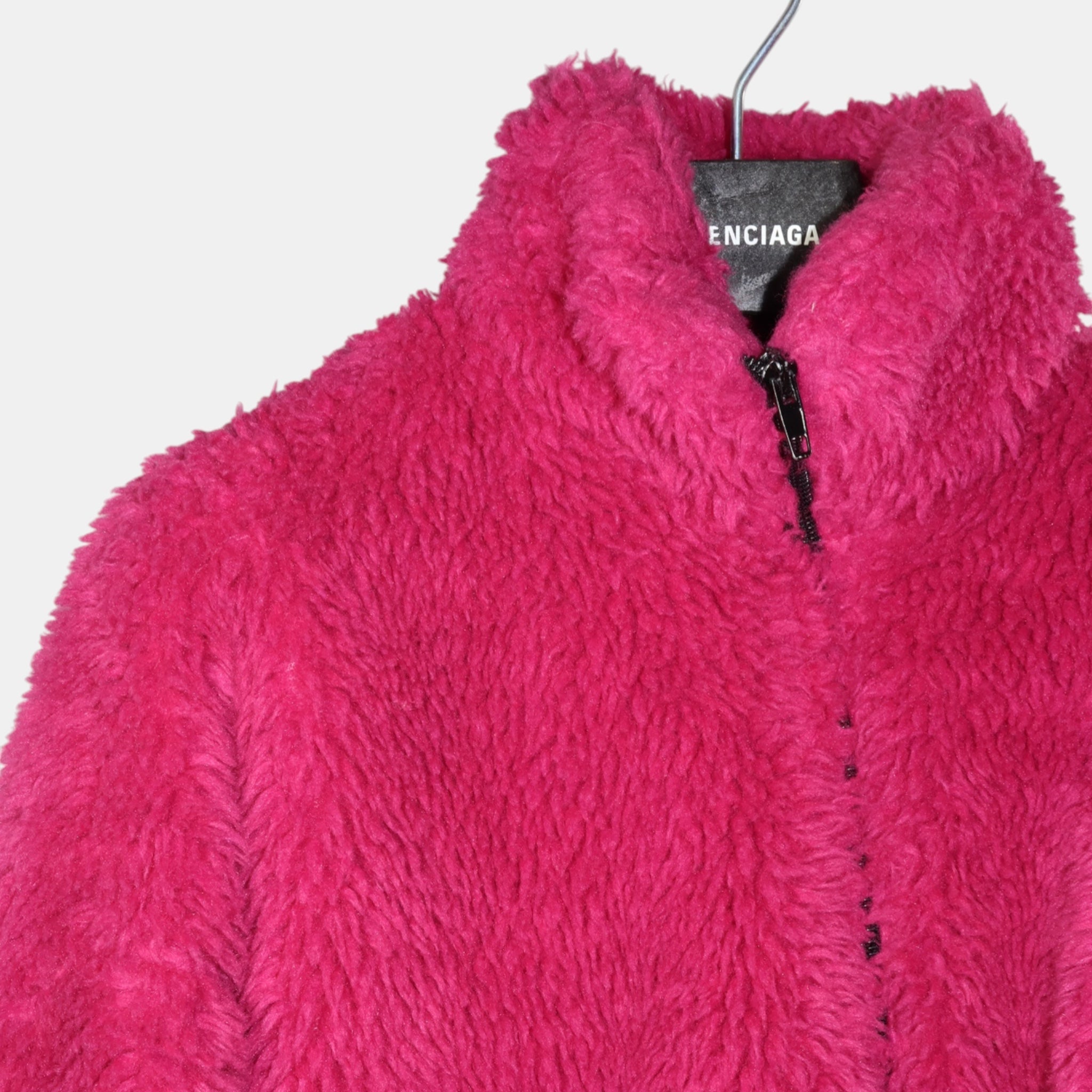 [Campaign] Balenciaga Pink Shearling "Cocoon" Jacket (F38) - Good - Balenciaga - from the ss17 to aw21 archives