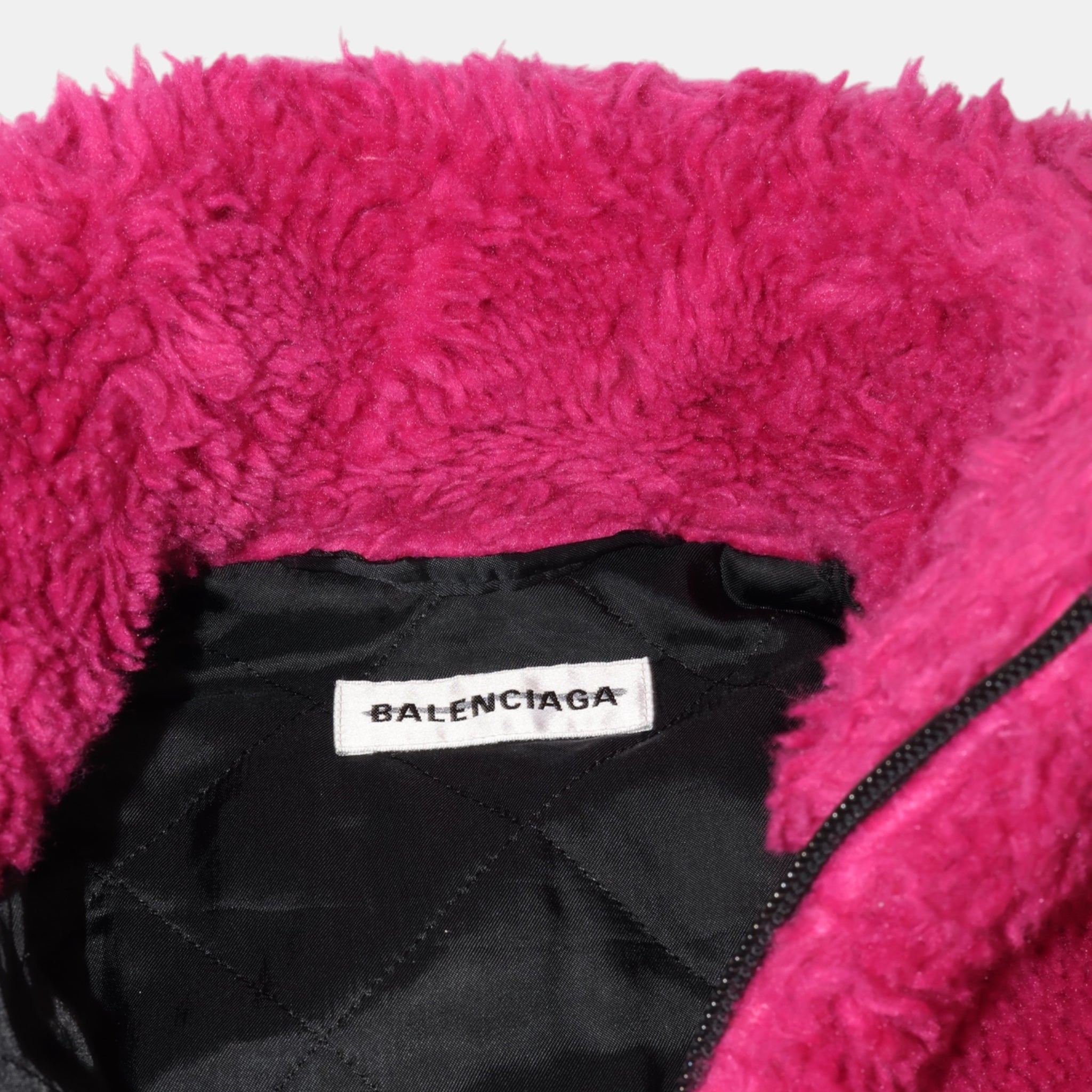 [Campaign] Balenciaga Pink Shearling "Cocoon" Jacket (F38) - Good - Balenciaga - from the ss17 to aw21 archives