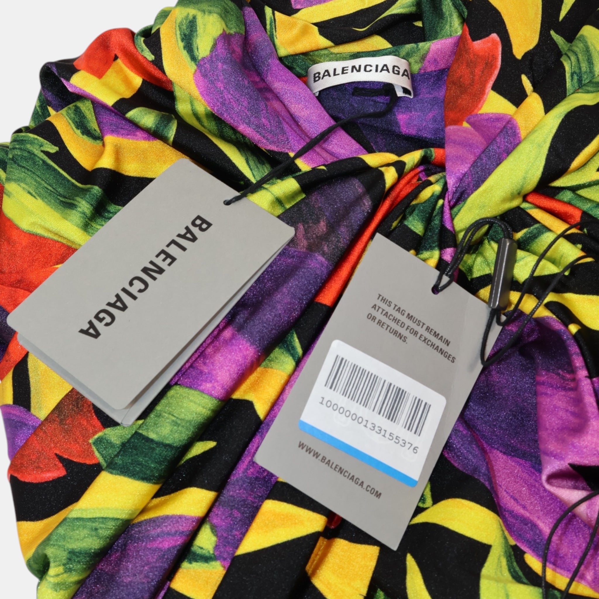 [Campaign] Balenciaga Spandex Floral Draped Tank Top (F34) - Brand New w/ Tags - Balenciaga - from the ss17 to aw21 archives