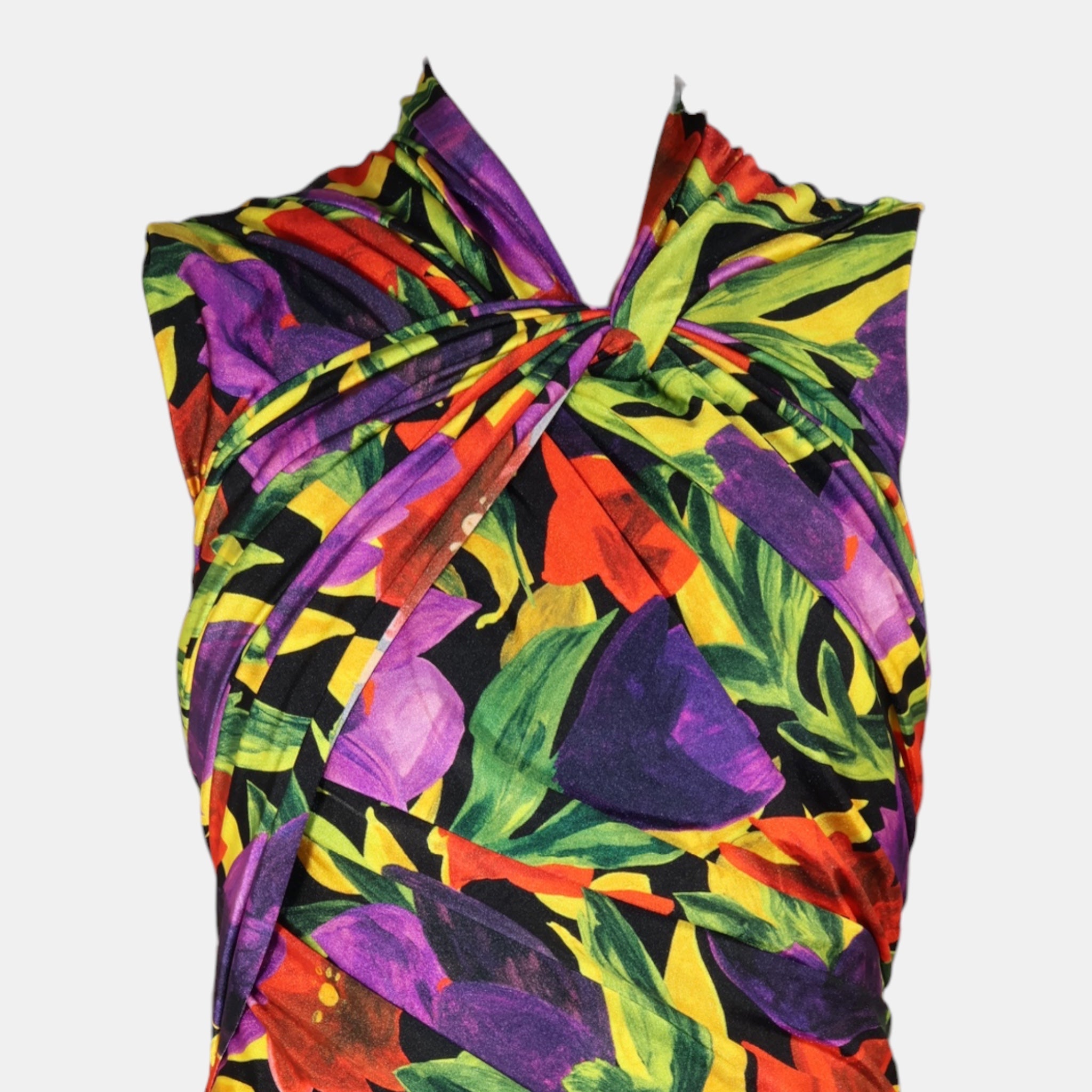 [Campaign] Balenciaga Spandex Floral Draped Tank Top (F34) - Brand New w/ Tags - Balenciaga - from the ss17 to aw21 archives