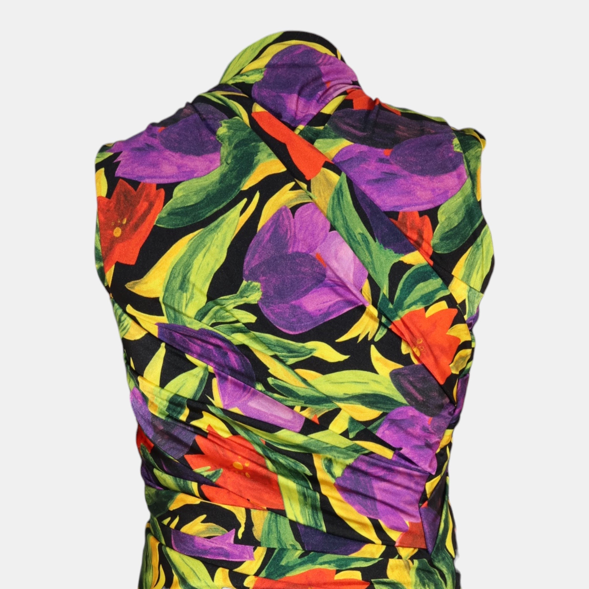 [Campaign] Balenciaga Spandex Floral Draped Tank Top (F34) - Brand New w/ Tags - Balenciaga - from the ss17 to aw21 archives