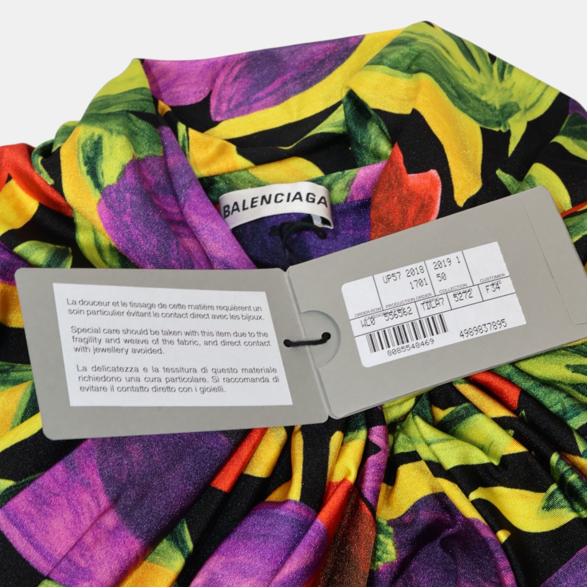 [Campaign] Balenciaga Spandex Floral Draped Tank Top (F34) - Brand New w/ Tags - Balenciaga - from the ss17 to aw21 archives