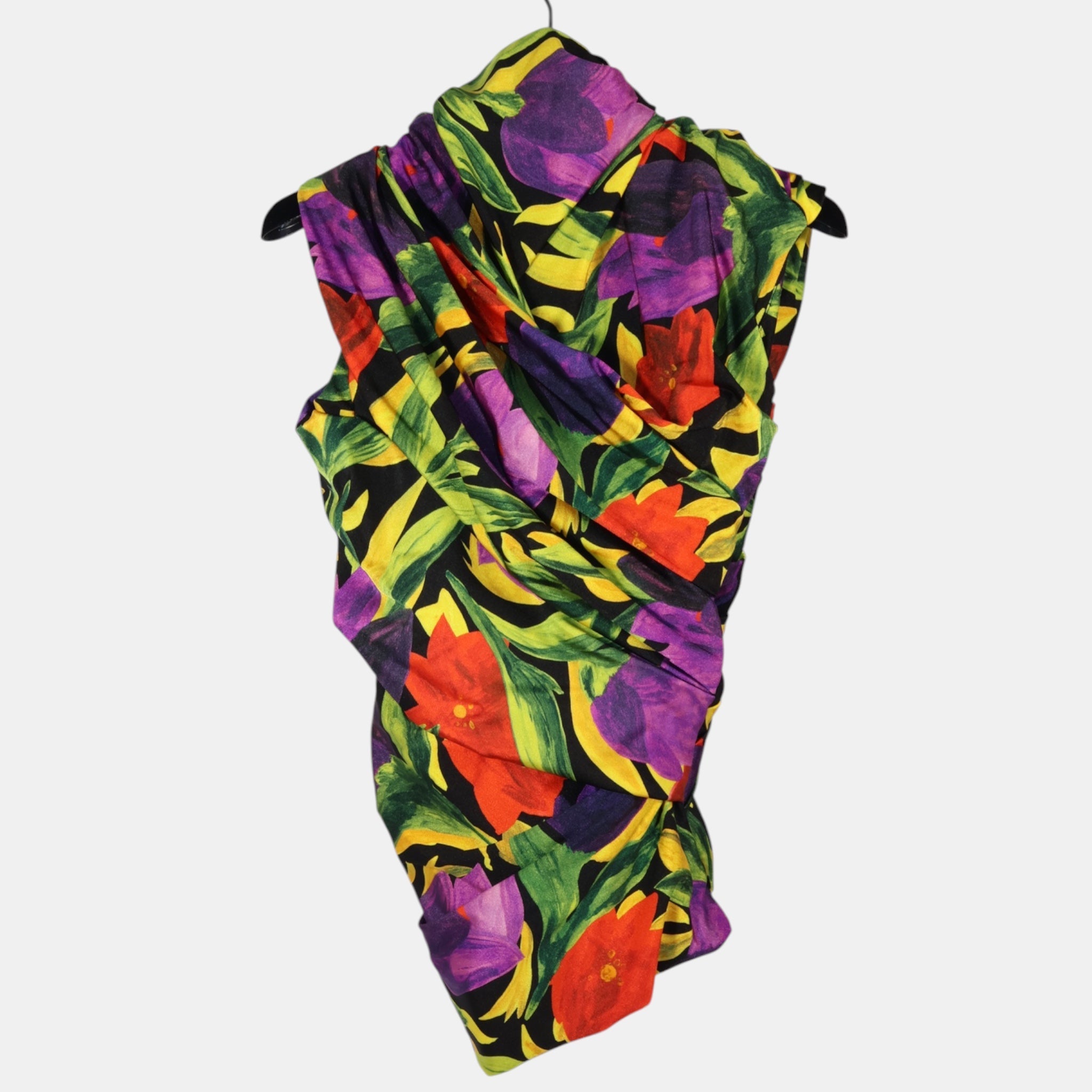 [Campaign] Balenciaga Spandex Floral Draped Tank Top (F34) - Brand New w/ Tags - Balenciaga - from the ss17 to aw21 archives
