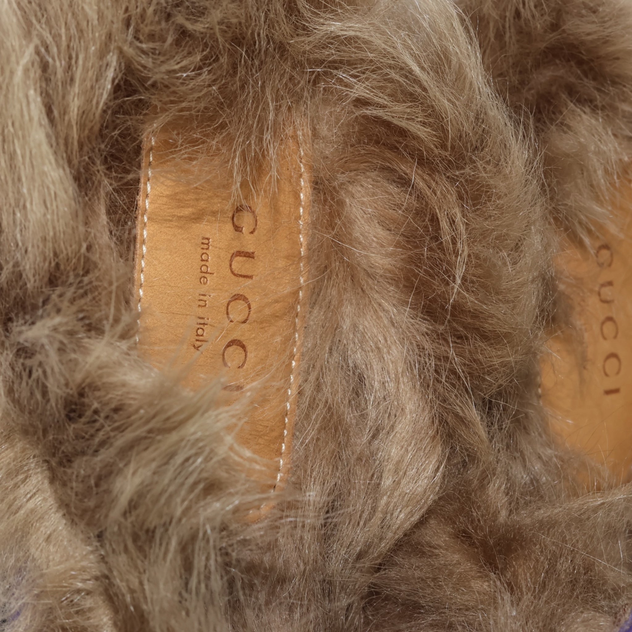 Gucci Princetown Faux Fur Mules Purple (IT37) - Brand New - Gucci - from the ss17 to aw21 archives
