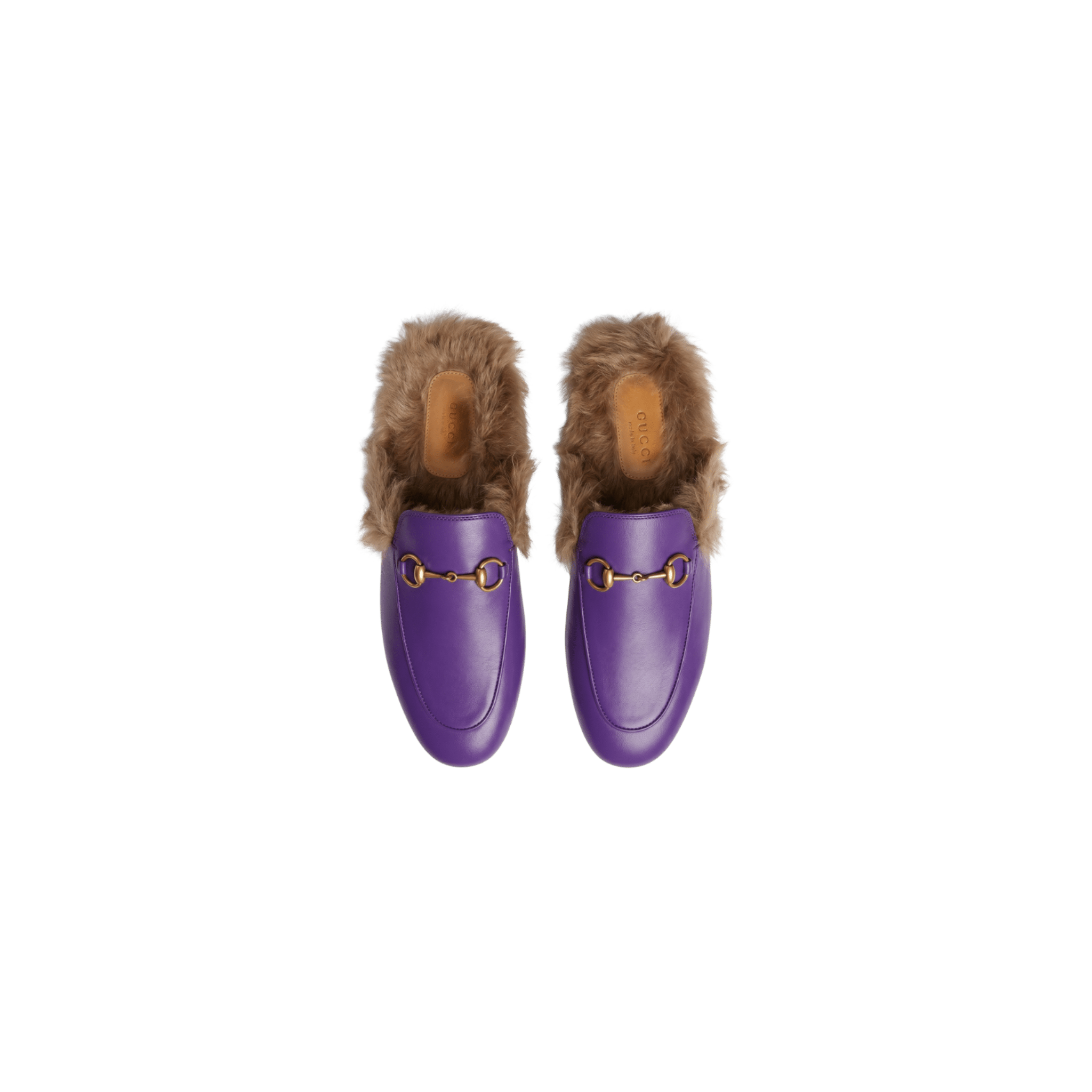 Gucci Princetown Faux Fur Mules Purple (IT37) - Brand New - Gucci - from the ss17 to aw21 archives