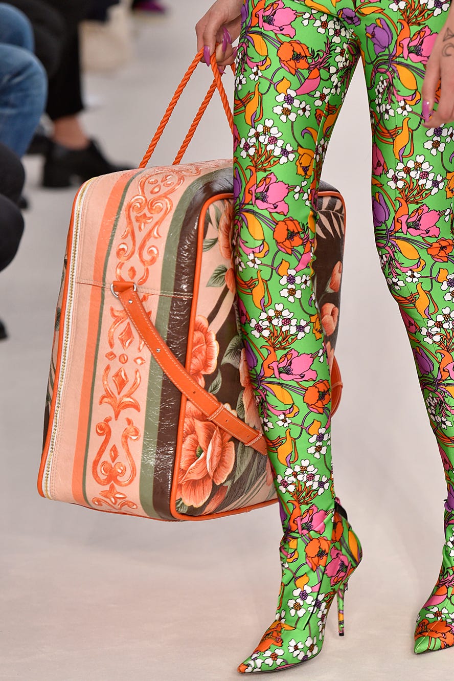[Runway] Balenciaga Bazar Lambskin XL Blanket Bag Orange - Brand New - Balenciaga - from the ss17 to aw21 archives