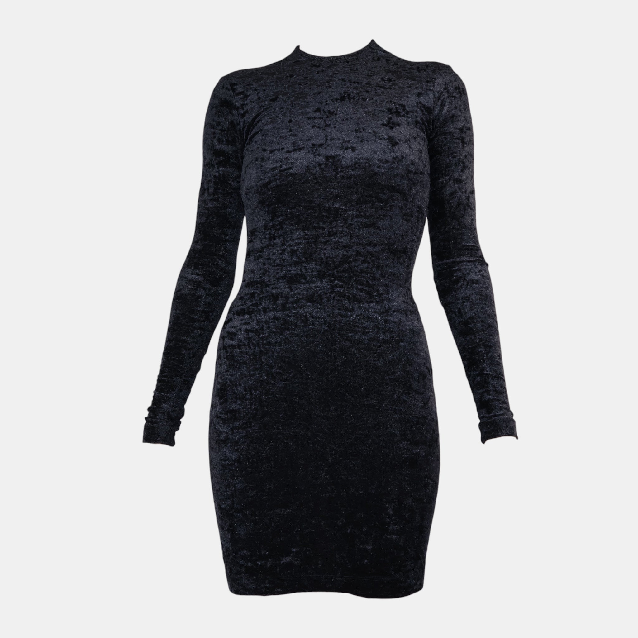 [Runway] Balenciaga Cycling Dress Crushed Velvet Black (F34) - Brand New w/ Tags - Balenciaga - from the ss17 to aw21 archives