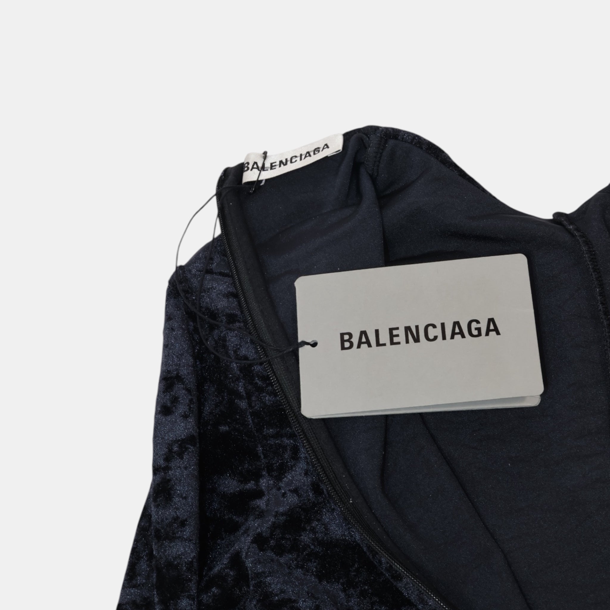 [Runway] Balenciaga Cycling Dress Crushed Velvet Black (F34) - Brand New w/ Tags - Balenciaga - from the ss17 to aw21 archives