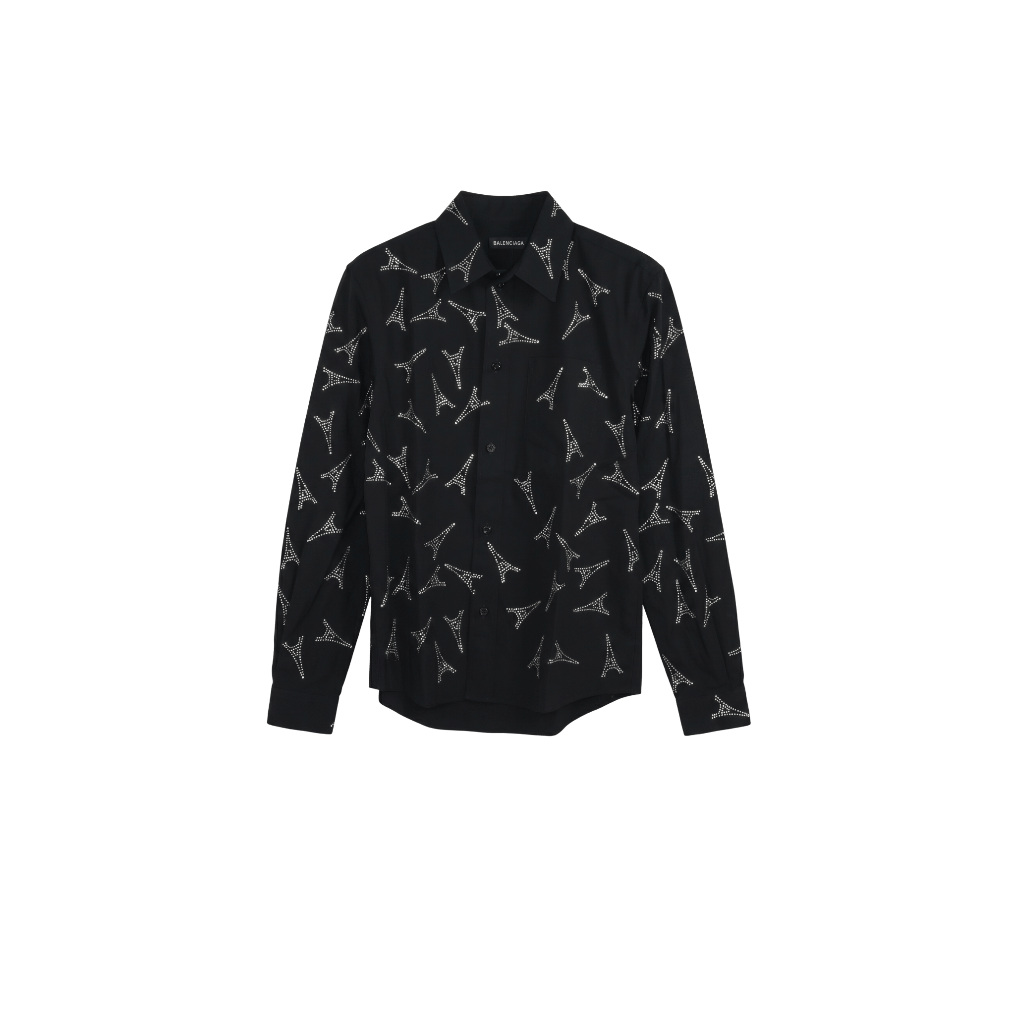 [Runway] Balenciaga Eiffel Tower Strass Shrunk Shirt (M39) - Brand New w/ Tags - Balenciaga - from the ss17 to aw21 archives