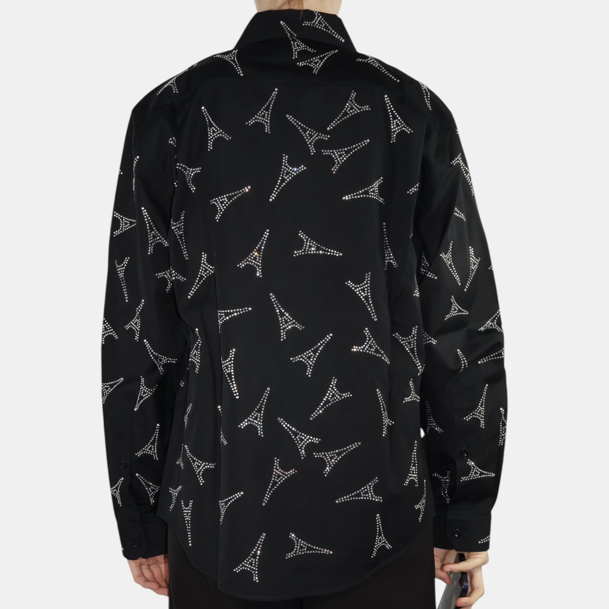 [Runway] Balenciaga Eiffel Tower Strass Shrunk Shirt (M39) - Brand New w/ Tags - Balenciaga - from the ss17 to aw21 archives