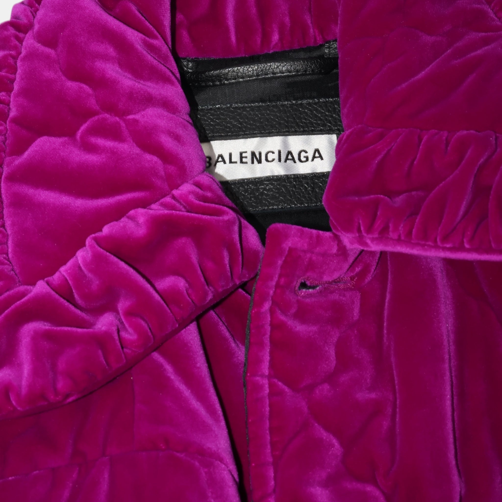 [Runway] Balenciaga Hybrid Fringe Leather Vest Quilted Velvet Jacket (XS/F36) - Brand New - Balenciaga - from the ss17 to aw21 archives