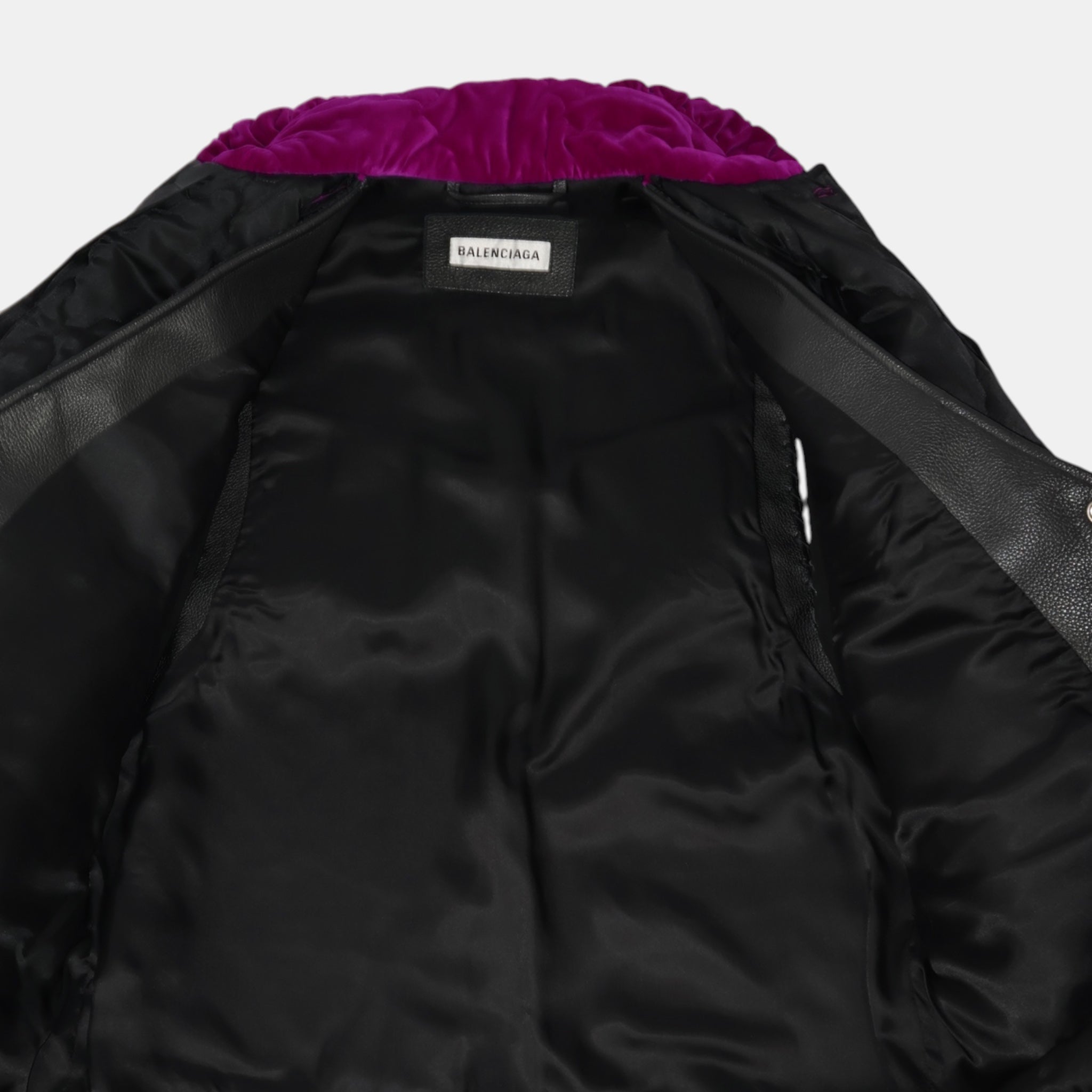 [Runway] Balenciaga Hybrid Fringe Leather Vest Quilted Velvet Jacket (XS/F36) - Brand New - Balenciaga - from the ss17 to aw21 archives