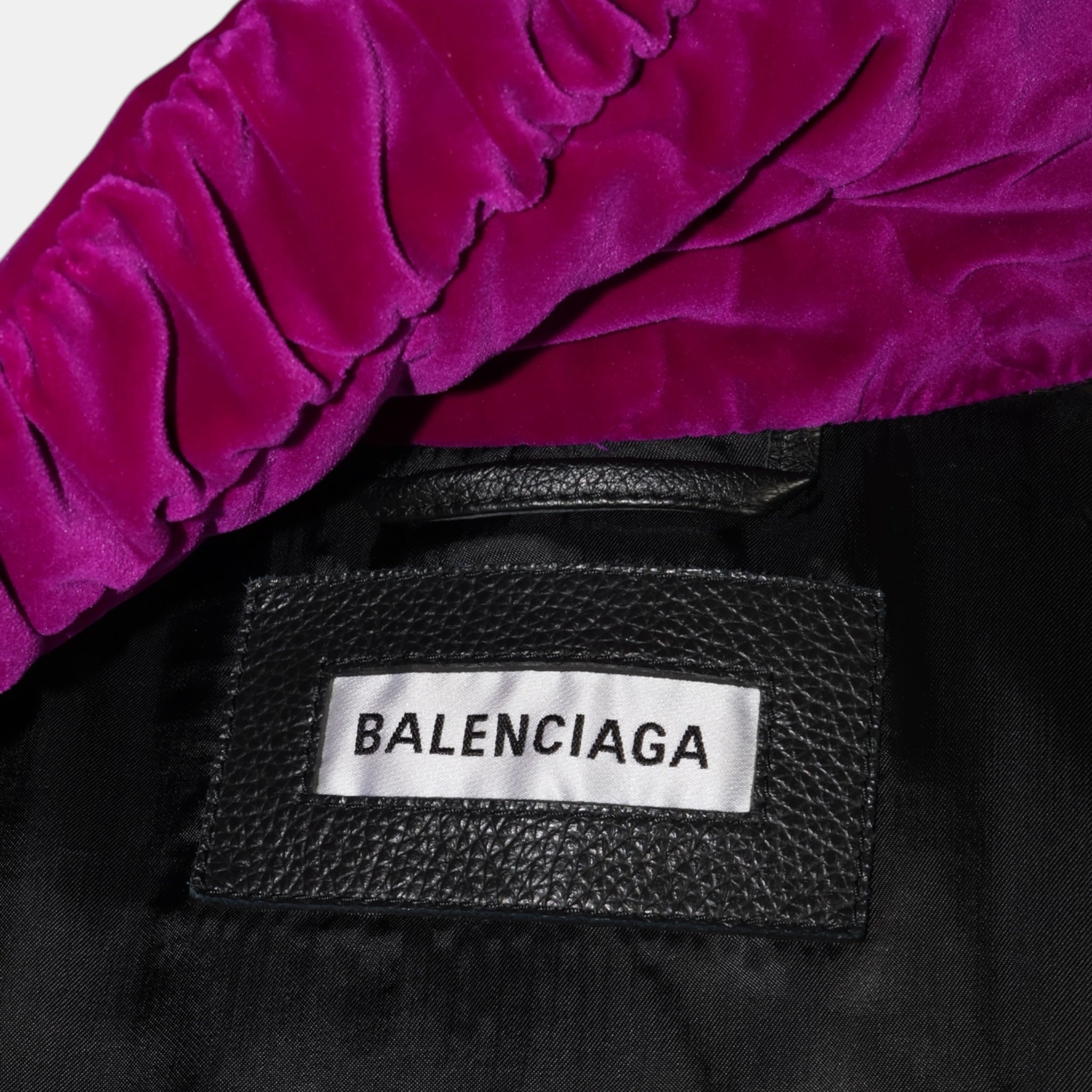 [Runway] Balenciaga Hybrid Fringe Leather Vest Quilted Velvet Jacket (XS/F36) - Brand New - Balenciaga - from the ss17 to aw21 archives