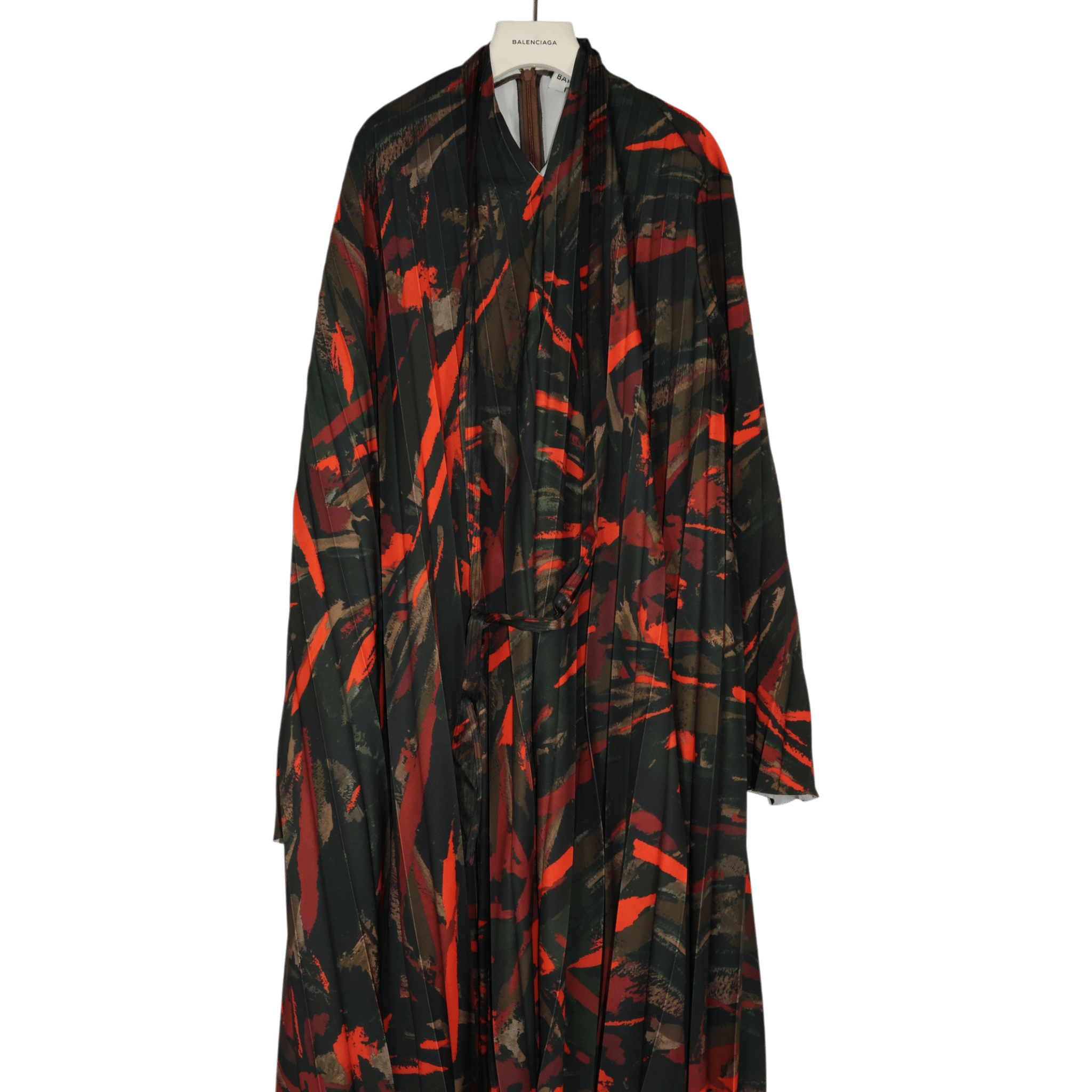 [Runway] Balenciaga Layered Pleated Printed Dress (F36) - Brand New - Balenciaga - from the ss17 to aw21 archives