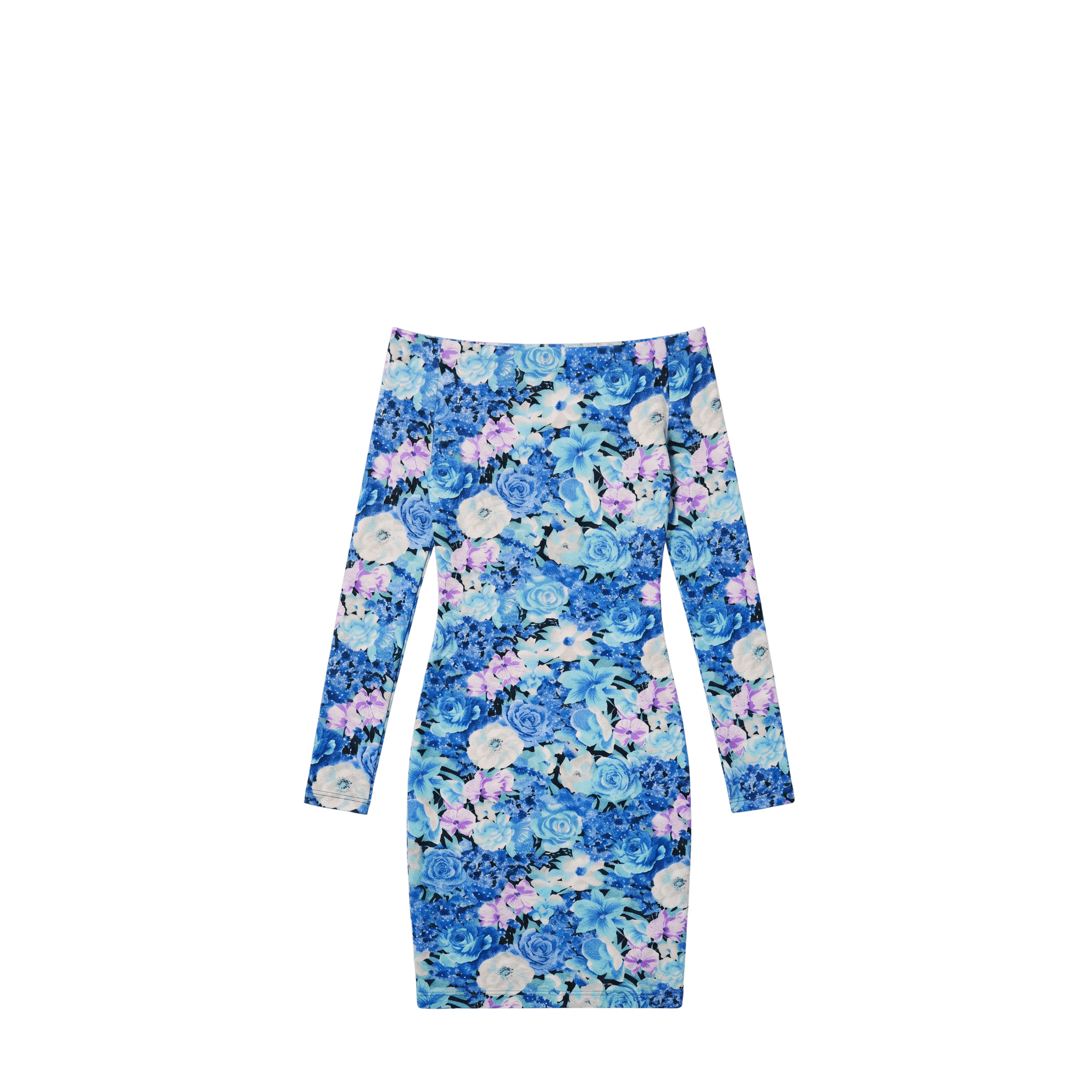 [Runway] Balenciaga Open Shoulder Floral Crushed Velvet Dress (F34) - Brand New w/ Tags - Balenciaga - from the ss17 to aw21 archives