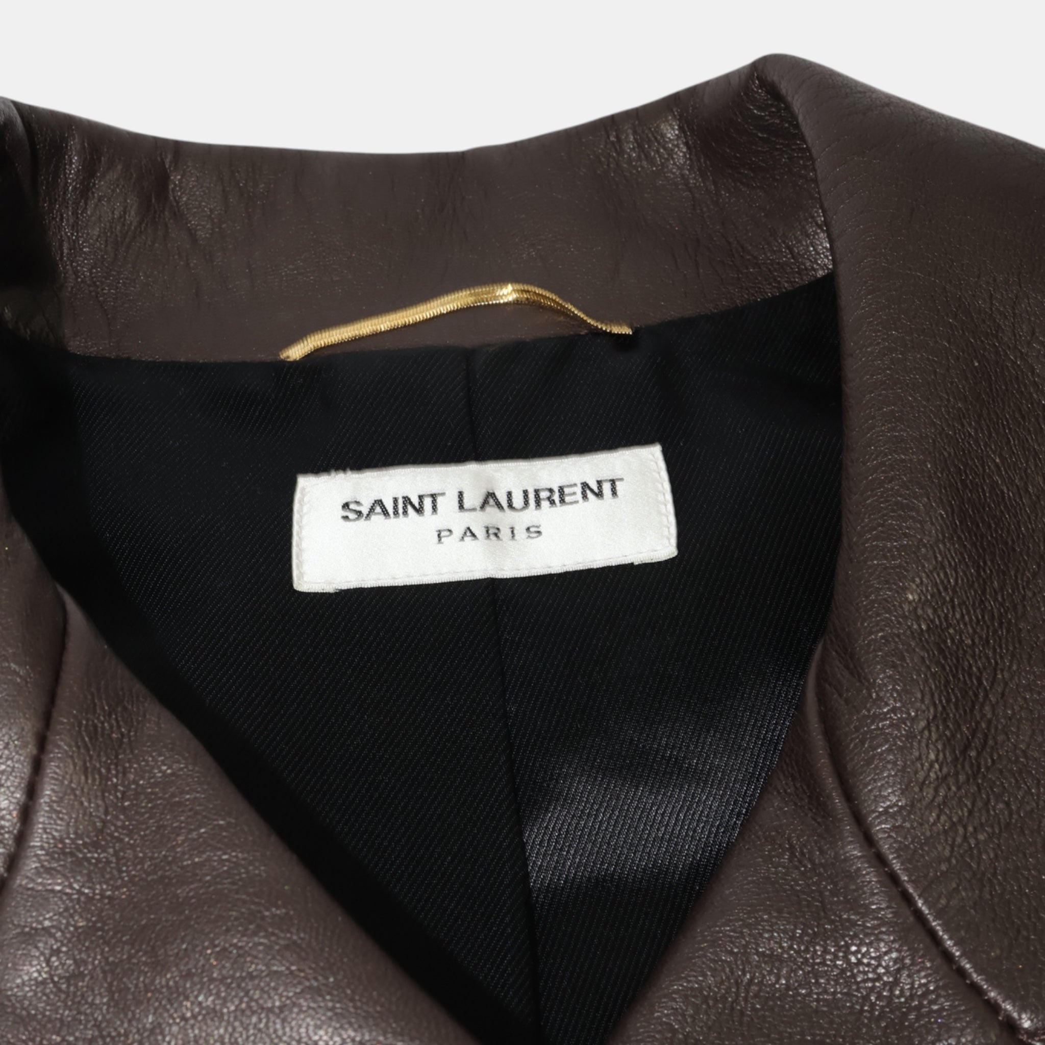 Saint Laurent FW14 Brown Double Breasted Leather Jacket Hedi Slimane (F34) - Saint Laurent - from the ss17 to aw21 archives