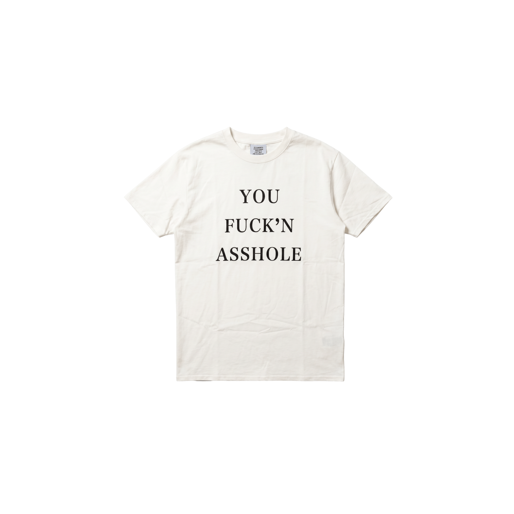 Vetements You Fuckin Asshole Simple T-shirt (XS) - Excellent - Vetements - from the ss17 to aw21 archives